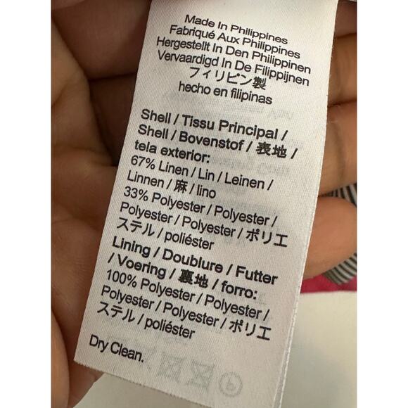 J.Crew Blazer Womens 10 Pink Long Sleeve Linen Single Breasted Classic Preppy - Picture 7 of 7